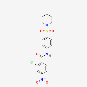 2-CHLORO-N-{4-[(4-METHYLPIPERIDINO)SULFONYL]PHENYL}-4-NITROBENZAMIDE