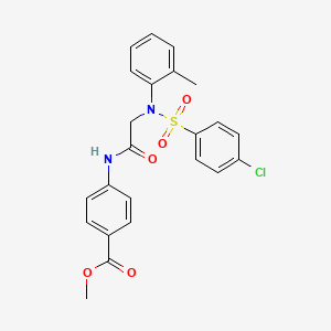 molecular formula C23H21ClN2O5S B3522519 methyl 4-{[N-[(4-chlorophenyl)sulfonyl]-N-(2-methylphenyl)glycyl]amino}benzoate 