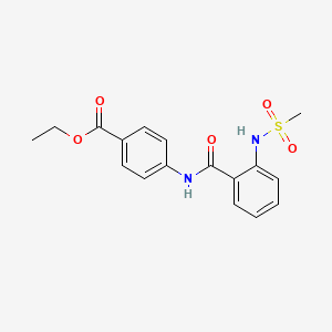 molecular formula C17H18N2O5S B3522550 ethyl 4-({2-[(methylsulfonyl)amino]benzoyl}amino)benzoate 