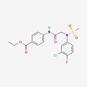 ethyl 4-{[N-(3-chloro-4-fluorophenyl)-N-(methylsulfonyl)glycyl]amino}benzoate