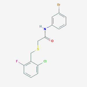 molecular formula C15H12BrClFNOS B3522566 N-(3-bromophenyl)-2-[(2-chloro-6-fluorobenzyl)thio]acetamide 