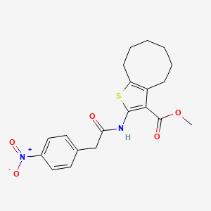 methyl 2-{[(4-nitrophenyl)acetyl]amino}-4,5,6,7,8,9-hexahydrocycloocta[b]thiophene-3-carboxylate