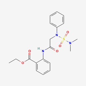 molecular formula C19H23N3O5S B3522598 ethyl 2-({N-[(dimethylamino)sulfonyl]-N-phenylglycyl}amino)benzoate 