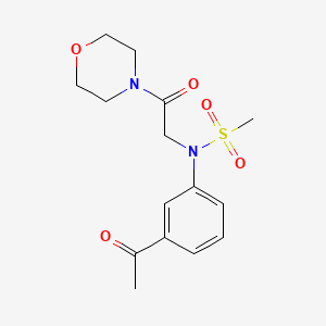 molecular formula C15H20N2O5S B3522609 N-(3-acetylphenyl)-N-[2-(4-morpholinyl)-2-oxoethyl]methanesulfonamide 