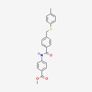 molecular formula C23H21NO3S B3522627 Methyl 4-(4-((p-tolylthio)methyl)benzamido)benzoate 