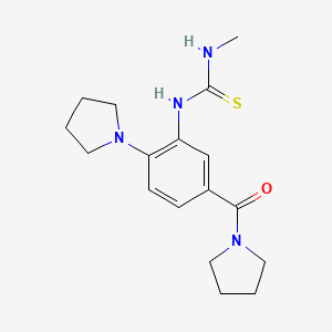 molecular formula C17H24N4OS B3522634 N-methyl-N'-[2-(1-pyrrolidinyl)-5-(1-pyrrolidinylcarbonyl)phenyl]thiourea 