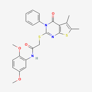 N-(2,5-dimethoxyphenyl)-2-[(5,6-dimethyl-4-oxo-3-phenyl-3,4-dihydrothieno[2,3-d]pyrimidin-2-yl)thio]acetamide