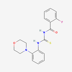 2-fluoro-N-({[2-(4-morpholinyl)phenyl]amino}carbonothioyl)benzamide