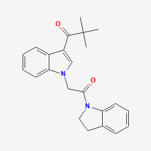 molecular formula C23H24N2O2 B3522673 1-{1-[2-(2,3-dihydro-1H-indol-1-yl)-2-oxoethyl]-1H-indol-3-yl}-2,2-dimethylpropan-1-one 