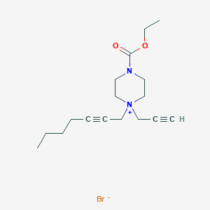 molecular formula C17H27BrN2O2 B035227 4-Carboxy-1-(2-heptynyl)-1-(2-propynyl)piperazinium bromide ethyl ester CAS No. 109820-88-4