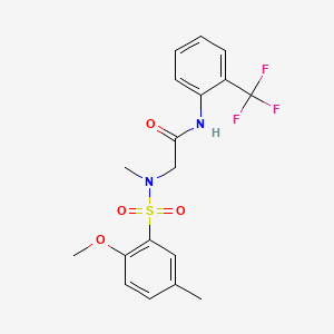 2-[(2-methoxy-5-methylphenyl)sulfonyl-methylamino]-N-[2-(trifluoromethyl)phenyl]acetamide