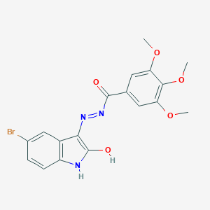 molecular formula C18H16BrN3O5 B352272 N'-[(3Z)-5-bromo-2-oxo-1,2-dihydro-3H-indol-3-ylidene]-3,4,5-trimethoxybenzohydrazide CAS No. 300851-46-1