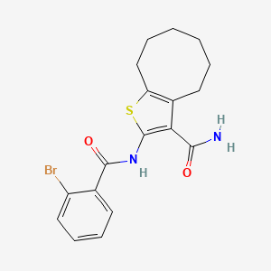 molecular formula C18H19BrN2O2S B3522726 2-[(2-bromobenzoyl)amino]-4,5,6,7,8,9-hexahydrocycloocta[b]thiophene-3-carboxamide 