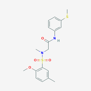 2-[(2-methoxy-5-methylphenyl)sulfonyl-methylamino]-N-(3-methylsulfanylphenyl)acetamide