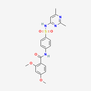 molecular formula C21H22N4O5S B3522729 N-{4-[(2,6-DIMETHYL-4-PYRIMIDINYL)SULFAMOYL]PHENYL}-2,4-DIMETHOXYBENZAMIDE 