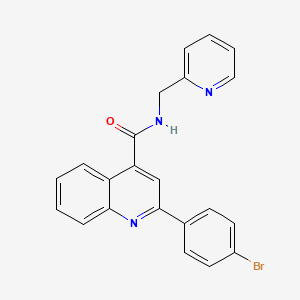 molecular formula C22H16BrN3O B3522737 2-(4-BROMOPHENYL)-N-[(PYRIDIN-2-YL)METHYL]QUINOLINE-4-CARBOXAMIDE 