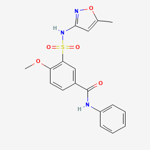 4-methoxy-3-{[(5-methyl-3-isoxazolyl)amino]sulfonyl}-N-phenylbenzamide