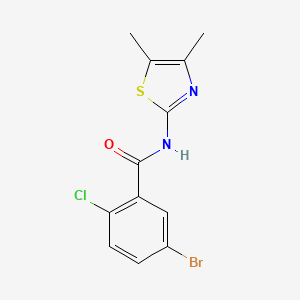 molecular formula C12H10BrClN2OS B3522750 5-Bromo-2-chloro-N-(4,5-dimethylthiazol-2-yl)benzamide 