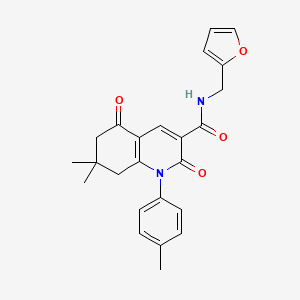 molecular formula C24H24N2O4 B3522759 N-(furan-2-ylmethyl)-7,7-dimethyl-1-(4-methylphenyl)-2,5-dioxo-6,8-dihydroquinoline-3-carboxamide 