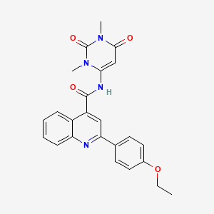 molecular formula C24H22N4O4 B3522775 N-(1,3-dimethyl-2,6-dioxo-1,2,3,6-tetrahydro-4-pyrimidinyl)-2-(4-ethoxyphenyl)-4-quinolinecarboxamide 