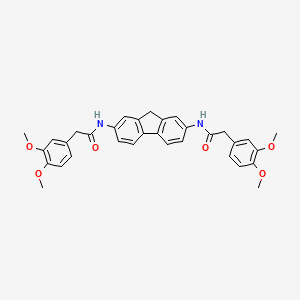 2-(3,4-dimethoxyphenyl)-N-[7-[[2-(3,4-dimethoxyphenyl)acetyl]amino]-9H-fluoren-2-yl]acetamide