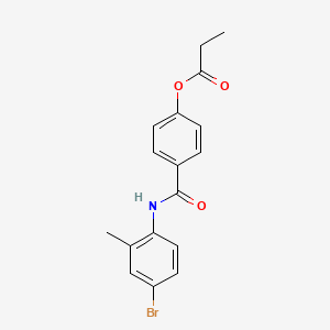 molecular formula C17H16BrNO3 B3522794 4-{[(4-bromo-2-methylphenyl)amino]carbonyl}phenyl propionate 