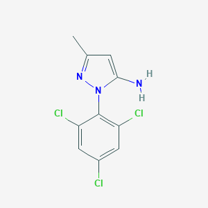 molecular formula C10H8Cl3N3 B035228 3-Methyl-1-(2,4,6-trichlorophenyl)-1H-pyrazol-5-amine CAS No. 106259-87-4