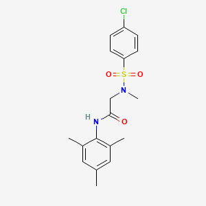 2-[(4-chlorophenyl)sulfonyl-methylamino]-N-(2,4,6-trimethylphenyl)acetamide