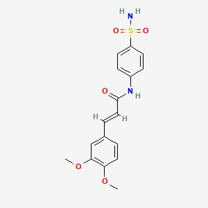 molecular formula C17H18N2O5S B3522829 N-[4-(aminosulfonyl)phenyl]-3-(3,4-dimethoxyphenyl)acrylamide 