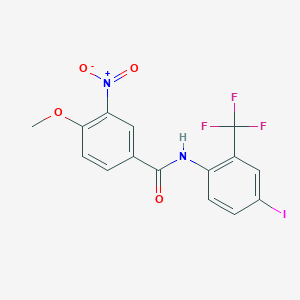 molecular formula C15H10F3IN2O4 B3522842 N-[4-iodo-2-(trifluoromethyl)phenyl]-4-methoxy-3-nitrobenzamide 