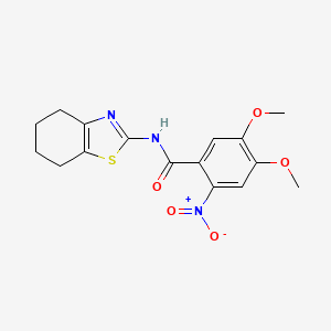 molecular formula C16H17N3O5S B3522848 4,5-dimethoxy-2-nitro-N-(4,5,6,7-tetrahydro-1,3-benzothiazol-2-yl)benzamide 