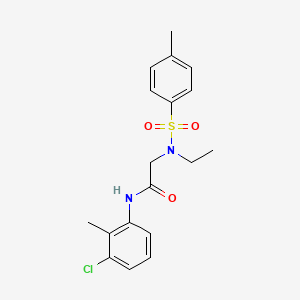 molecular formula C18H21ClN2O3S B3522867 N-(3-chloro-2-methylphenyl)-N~2~-ethyl-N~2~-[(4-methylphenyl)sulfonyl]glycinamide 