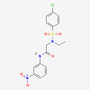 molecular formula C16H16ClN3O5S B3522877 N~2~-[(4-chlorophenyl)sulfonyl]-N~2~-ethyl-N-(3-nitrophenyl)glycinamide 