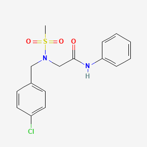 molecular formula C16H17ClN2O3S B3522904 2-{N-[(4-CHLOROPHENYL)METHYL]METHANESULFONAMIDO}-N-PHENYLACETAMIDE 