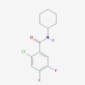 molecular formula C13H14ClF2NO B3522926 2-chloro-N-cyclohexyl-4,5-difluorobenzamide 