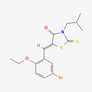 molecular formula C16H18BrNO2S2 B3522941 5-(5-bromo-2-ethoxybenzylidene)-3-isobutyl-2-thioxo-1,3-thiazolidin-4-one 