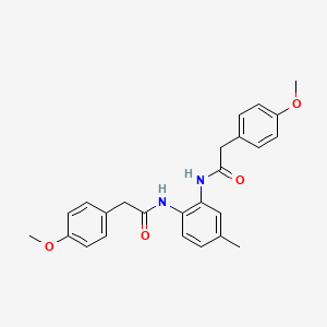 molecular formula C25H26N2O4 B3522947 2-(4-METHOXYPHENYL)-N-{2-[2-(4-METHOXYPHENYL)ACETAMIDO]-5-METHYLPHENYL}ACETAMIDE 