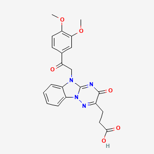 3-{5-[2-(3,4-DIMETHOXYPHENYL)-2-OXOETHYL]-3-OXO-3,5-DIHYDRO[1,2,4]TRIAZINO[2,3-A][1,3]BENZIMIDAZOL-2-YL}PROPANOIC ACID