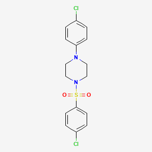 molecular formula C16H16Cl2N2O2S B3522987 1-(4-chlorophenyl)-4-[(4-chlorophenyl)sulfonyl]piperazine 