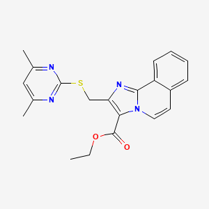 molecular formula C21H20N4O2S B3522997 Ethyl 2-[(4,6-dimethylpyrimidin-2-yl)sulfanylmethyl]imidazo[2,1-a]isoquinoline-3-carboxylate 