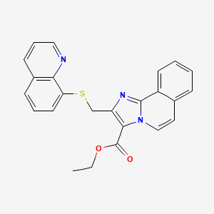 molecular formula C24H19N3O2S B3523003 Ethyl 2-(quinolin-8-ylsulfanylmethyl)imidazo[2,1-a]isoquinoline-3-carboxylate 