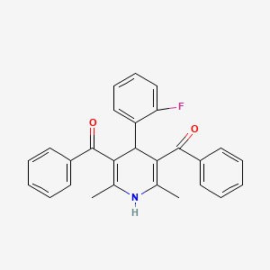 molecular formula C27H22FNO2 B3523017 [4-(2-fluorophenyl)-2,6-dimethyl-1,4-dihydropyridine-3,5-diyl]bis(phenylmethanone) 