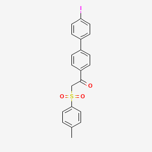 molecular formula C21H17IO3S B3523031 1-[4-(4-Iodophenyl)phenyl]-2-(4-methylphenyl)sulfonylethanone 