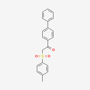 molecular formula C21H18O3S B3523034 2-(4-Methylphenyl)sulfonyl-1-(4-phenylphenyl)ethanone 