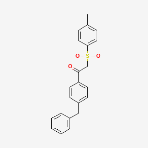 molecular formula C22H20O3S B3523041 1-(4-Benzylphenyl)-2-(4-methylphenyl)sulfonylethanone 