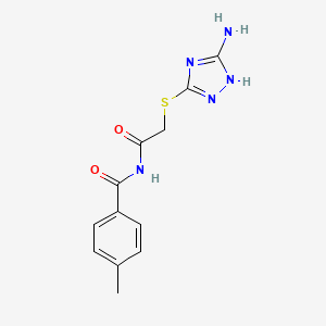 N-[2-[(5-amino-1H-1,2,4-triazol-3-yl)sulfanyl]acetyl]-4-methylbenzamide