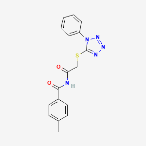 4-methyl-N-[2-(1-phenyltetrazol-5-yl)sulfanylacetyl]benzamide