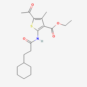 ethyl 5-acetyl-2-[(3-cyclohexylpropanoyl)amino]-4-methyl-3-thiophenecarboxylate