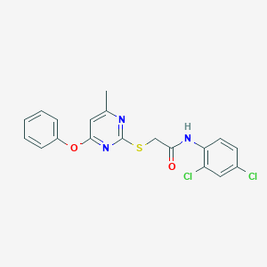 molecular formula C19H15Cl2N3O2S B3523091 N-(2,4-dichlorophenyl)-2-[(4-methyl-6-phenoxy-2-pyrimidinyl)thio]acetamide 