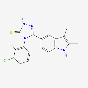 4-(3-chloro-2-methylphenyl)-5-(2,3-dimethyl-1H-indol-5-yl)-4H-1,2,4-triazole-3-thiol